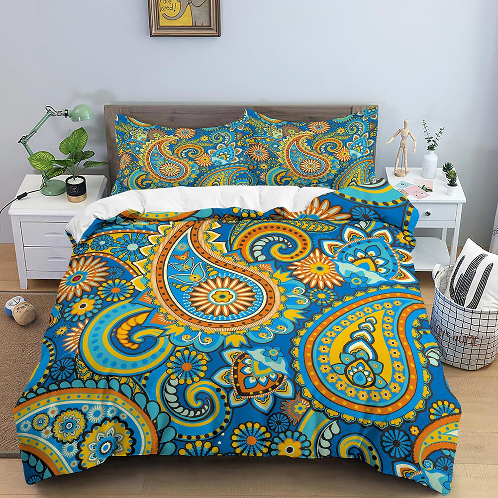 Ethnic Mandala Duvet Cover Set 3D Print Quilt Set Abstract Art King Queen Full Size Polyester Bedding Set For Boys Girls Kids