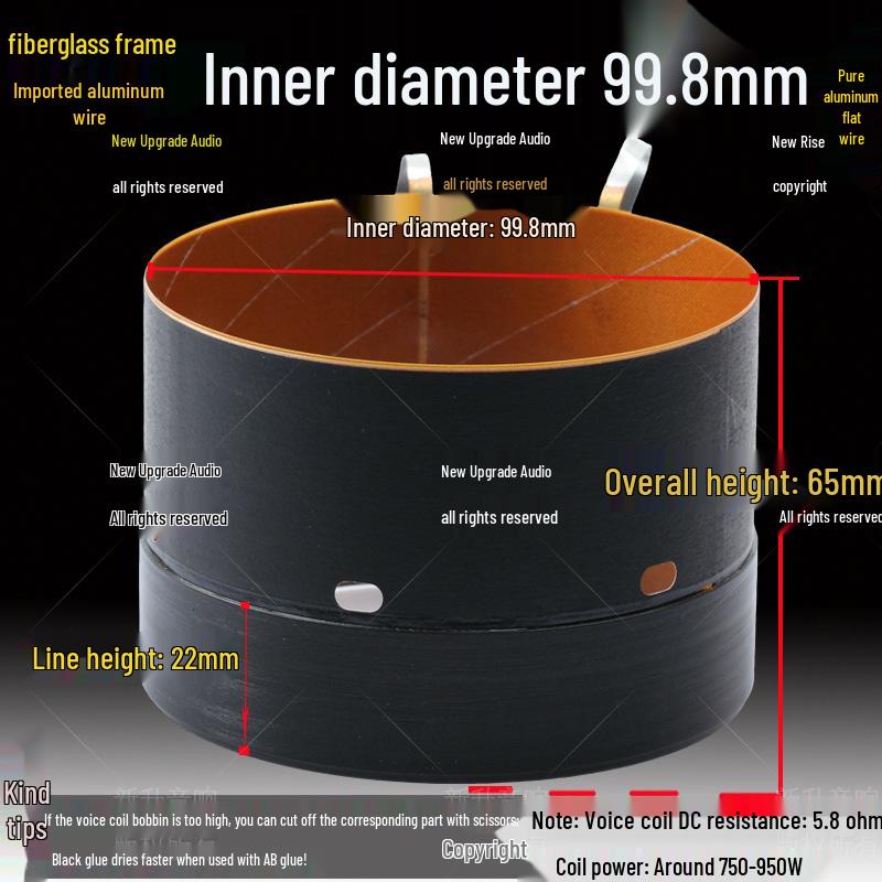 12-15" High Power Speaker Repair Parts: 75.5mm Woofer Voice Coil with Multiple Flat Wire 75/100 Core