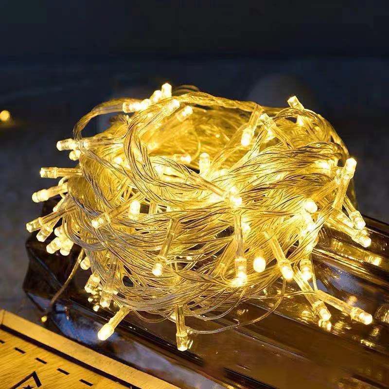 LED Outdoor Courtyard Fairy String Lights - Christmas Decorations & Starry Sky Bare Bulb Lights