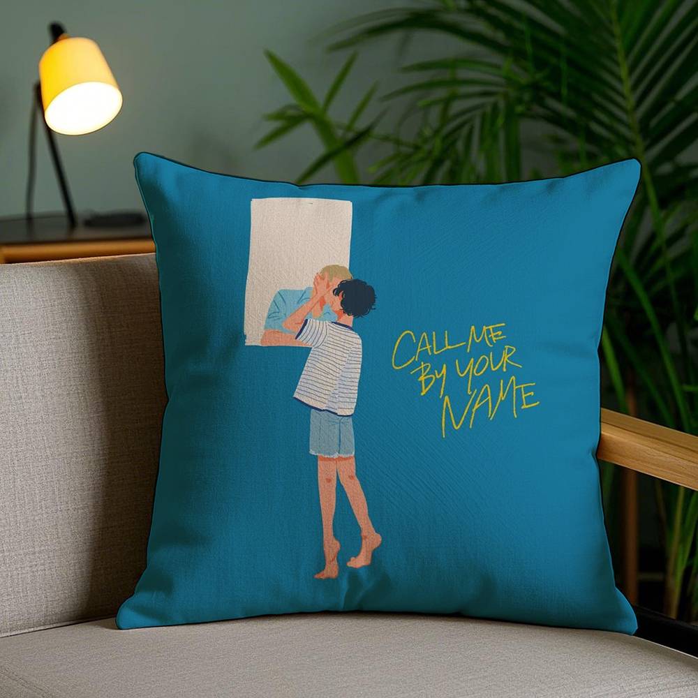 

C-Call Me by Your Name Pillow Case Sofa Short Plush Double-sided HD Printing Room Home Office Gift Cushion Cover 30cmx30cm