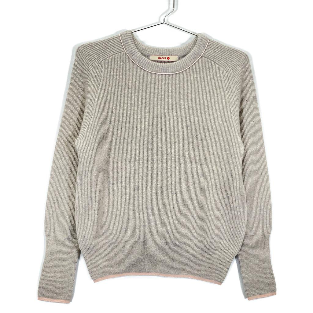 BACCA 24th Year 35-02-44-02702 Lame Wool Basic Pullover Knit Tops S beigeUsed