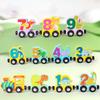 Kids Wooden Magnetic Train Toy Number Animal Vehicle Dinosaur Fruit Vegetable Preschool Learning Toddlers Educational Locomotive Carriages Toy
