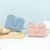 Two-fold Women Short Wallet Solid Color PU Card Bag Versatile Folding Wallet  Shopping