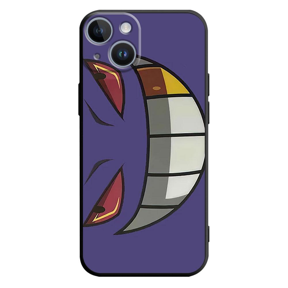Pouzdro s obličejem Pokémona Pikachu pro iPhone 14 Plus 7 8 6S 11 12 Mini SE 13 Pro Max XR XS X 14Pro 13Mini 14 Luxusní černé pouzdro na telefon