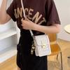 Small Square Bag Women's Rhombus Pattern Color Matching Shoulder Messenger Bag Simple Mini Women's Mobile Phone Bag Trendy Messenger Bag