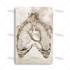 Placca Metallica Artigianale Clinica Dentista Cartello in Latta Anatomia Piatto Decorativo Medico Ospedale Chirurgia Dente Organo Ossa Nervo Cervello