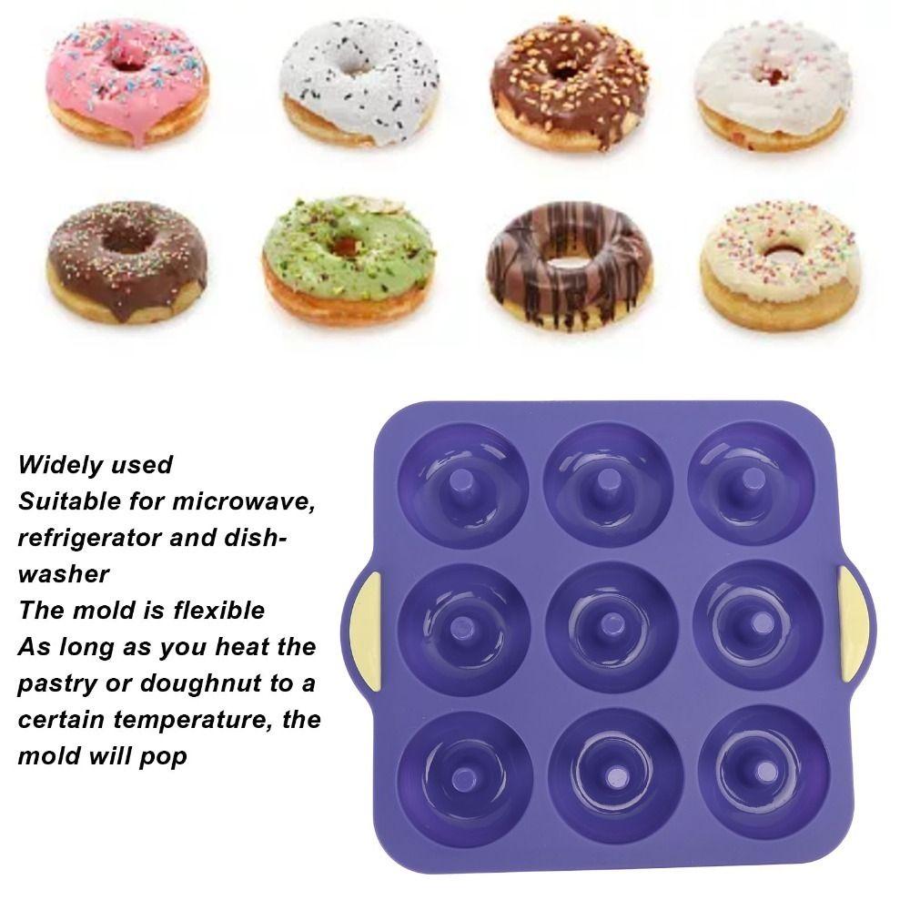 Non-Stick Surface Silicone Donut Pan Food-Grade Silicone Ring Cake Mold Baking Tray  Oven Baking