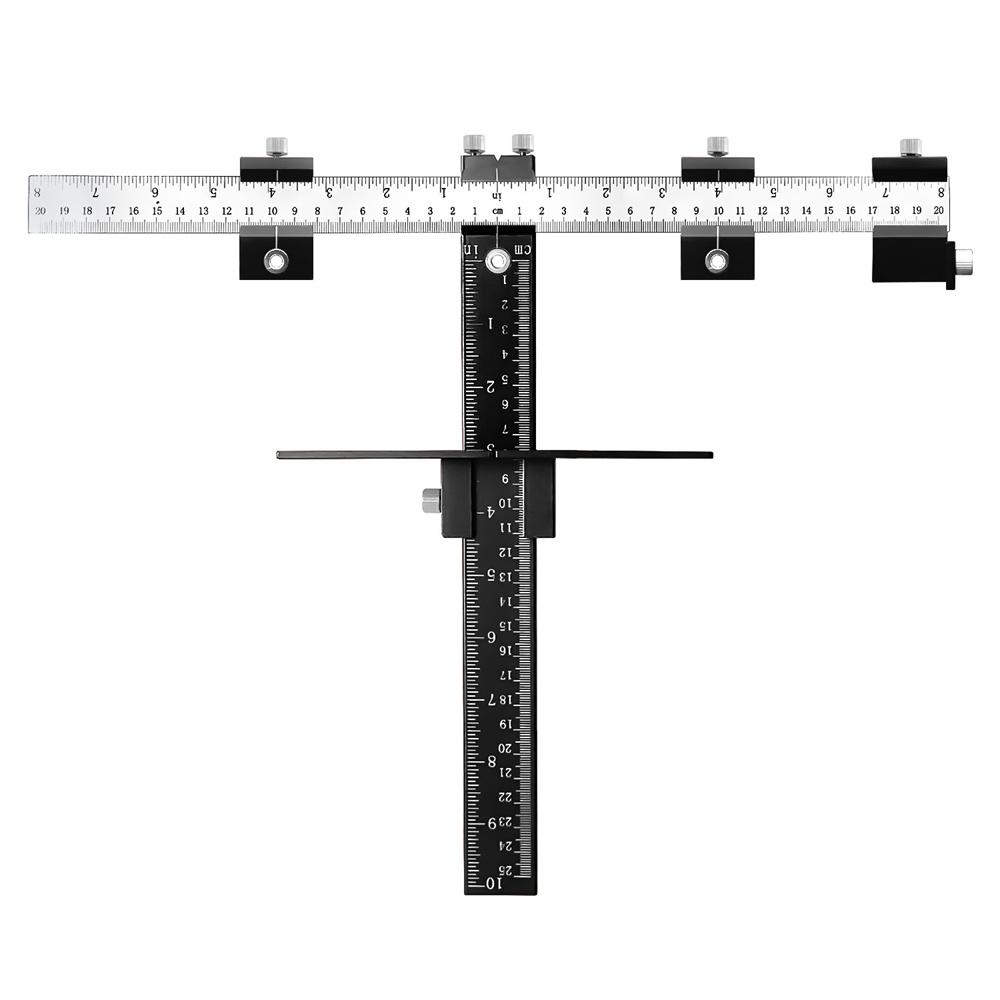 Punch Locator Drill Guide With Storage Bag Quick Assembly Rustless Stainless Steel Ruler Open-hole Locator Woodworking Ruler