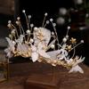 Fashion Gold Wedding Butterfly Headband Bohemian Headpiece Crystal Pearl Hair Vine Flower Halo Bridal Hair Accessories