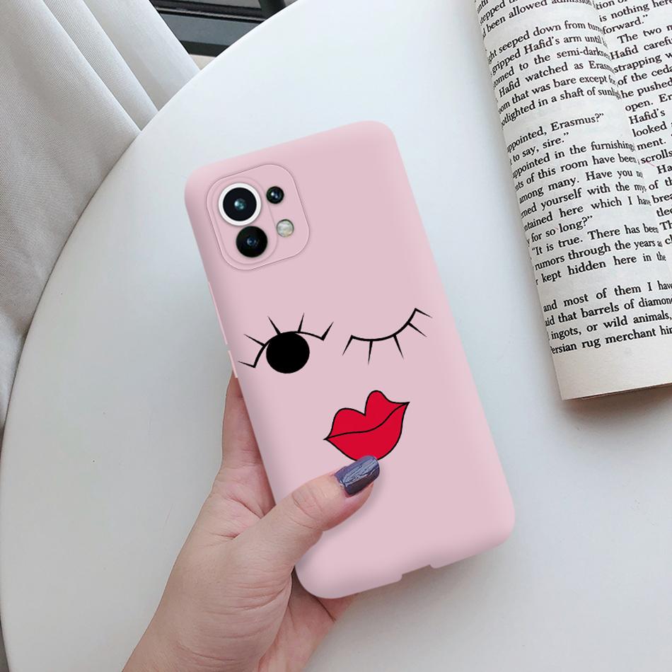 For Xiaomi Mi 11 Lite 5G NE 11i 11T Pro Case Cute Cat Love Heart Bumper Cover For Xiaomi Mi 11 11i Mi11 Lite 11t Pro 5G NE Case