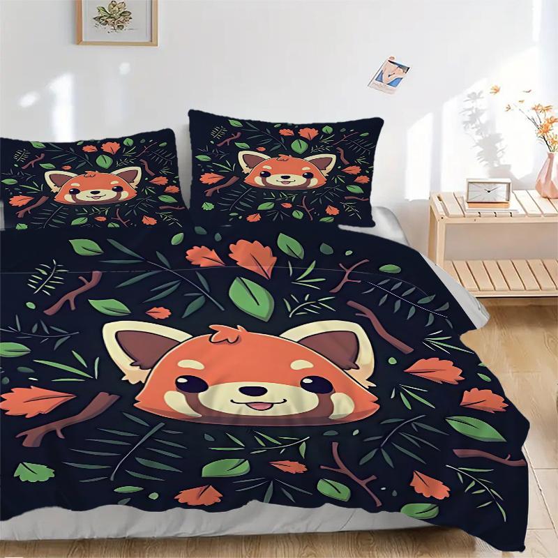 3pcs Cute Animals Printed Bedding Set, Soft and Comfortable Quilt Cover for Bedroom, Guest Room (1 Duvet Cover + 2 Pillowcases, Pillow Core