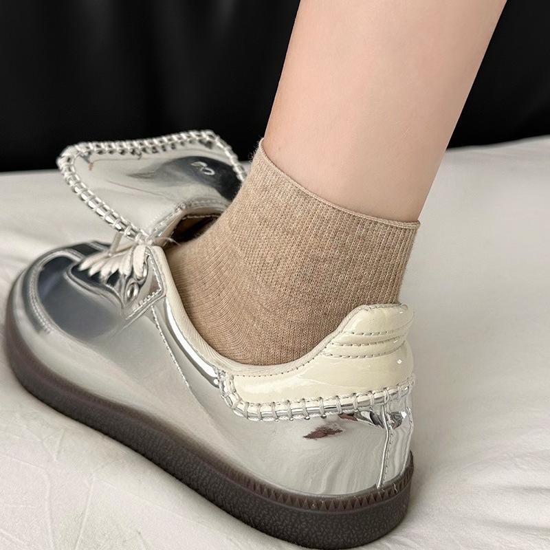 Summer and Boodles Shoes Cool and Gentle Milk Coffee Unlined Summer Short Socks Children's Slim Style Cotton
