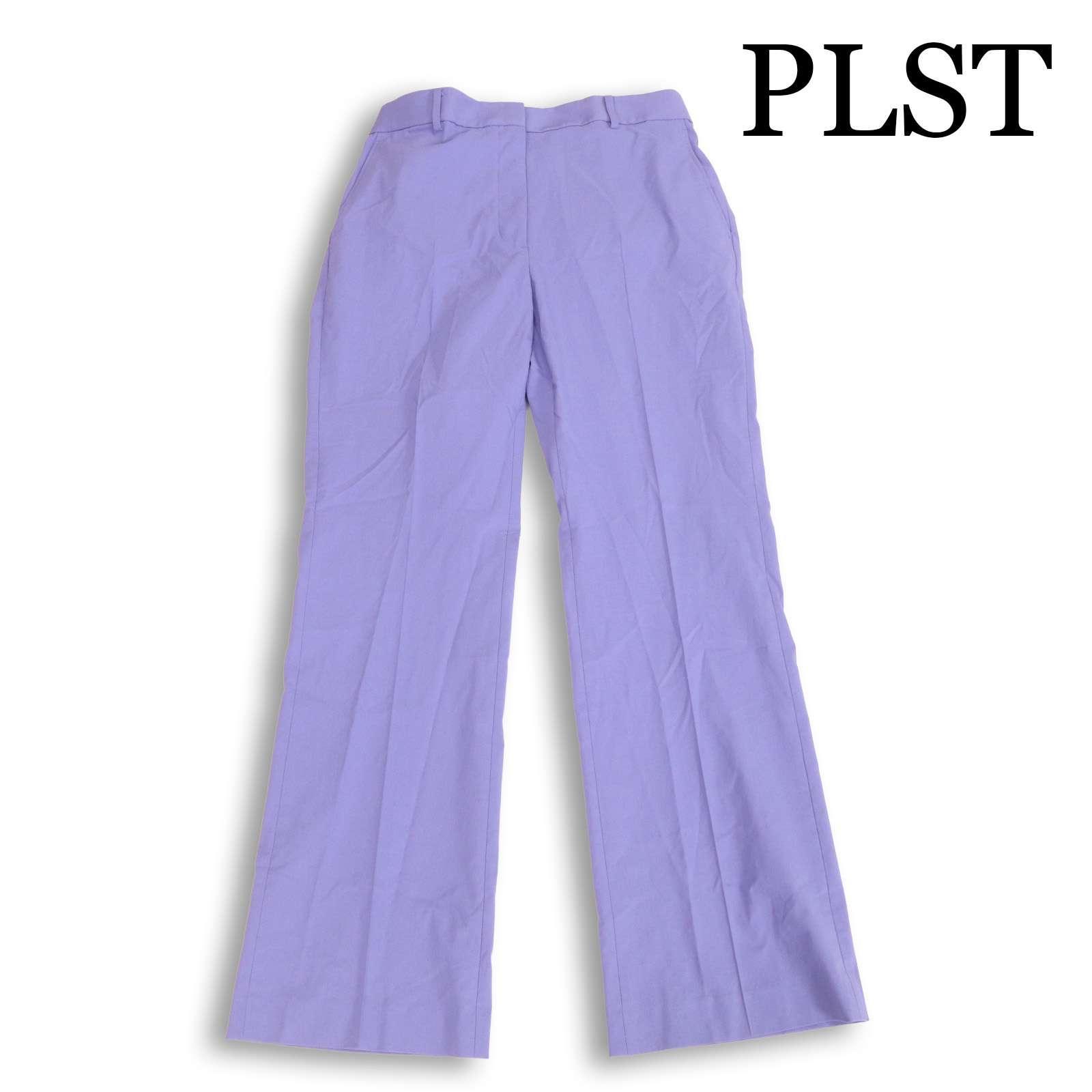 [Good Condition] PLST Plaste Spring/Summer High Stretch Linen Mix Stick Flare Pants Sz.XL Women s Large Size