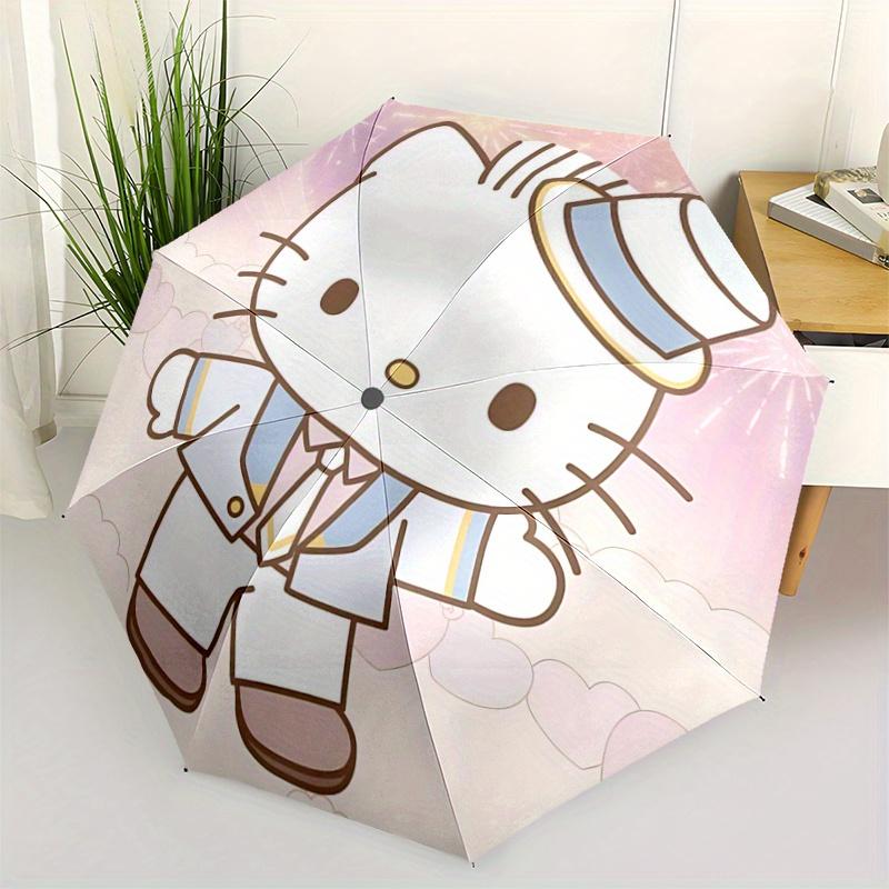

1pc Gentleman Hello Kitty Automatic Open/CloseUmbrella-CuteUmbrella with Cute Design, Portable 3-Fold Compact Umbrella for Men & Women, Valentine s Da