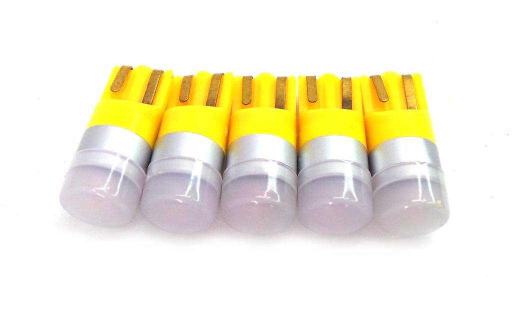 6 Pcs LED Bulb T10, W5W 12V CANBUS 190lm Yellow Off-Road