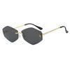 Snakehead rhombus sunglasses rimless trimmed new irregular retro sunglasses sunscreen sunglasses women