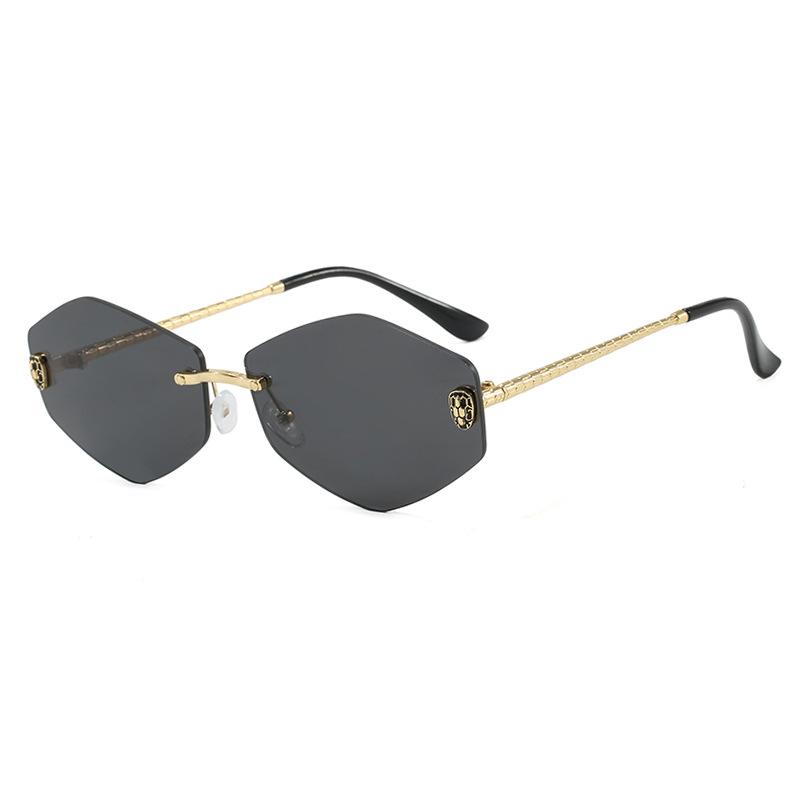 Snakehead rhombus sunglasses rimless trimmed new irregular retro sunglasses sunscreen sunglasses women