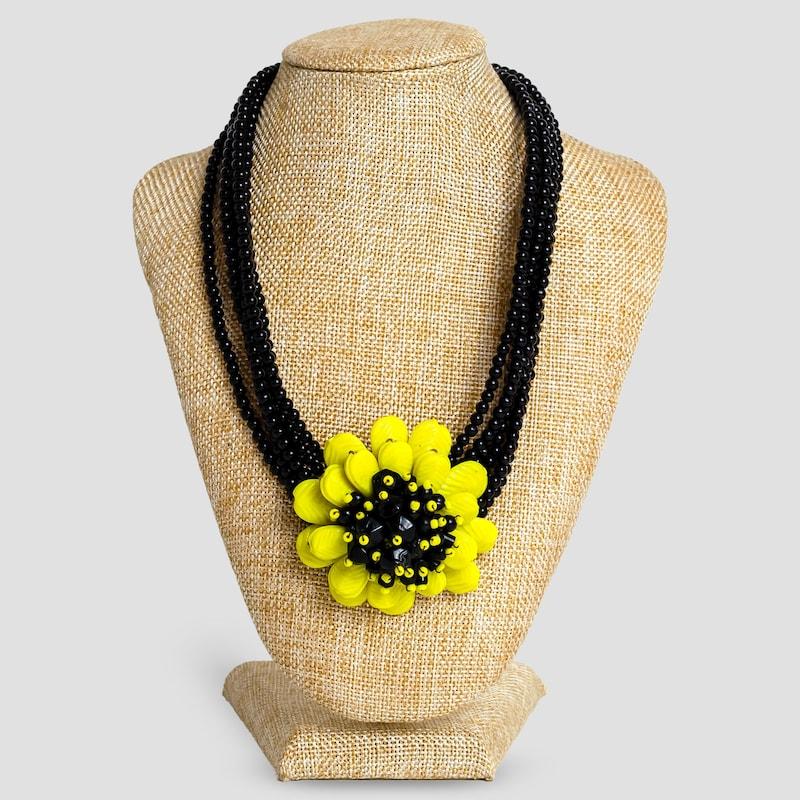 Бусы-ожерелье подсолнух