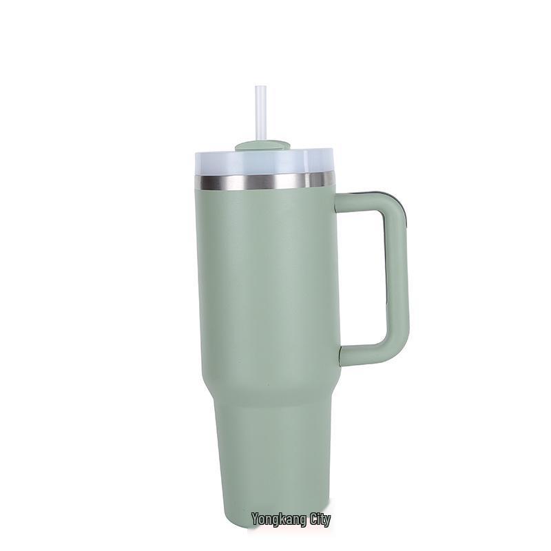 Second-Generation 40oz Insulated Stainless Steel Car Cup with Straw - Large Capacity 40oz