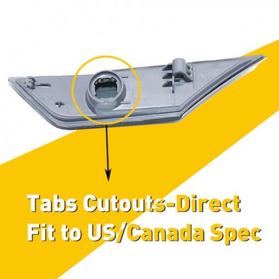 Front LED Bumper Strip Marker Side Cover For 2016 +Bulbs 2017 Honda Civic