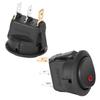 10PCs Round Rocker ON/OFF 12V Waterproof  Switch LED Spotlighting Silver Terminal 3‑Pin