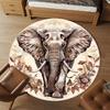 1PC Elephant Flowers Office Round Area Rug, Under Office Chairs Bedroom Living Room Home Decor, Carpet for Office -1110035