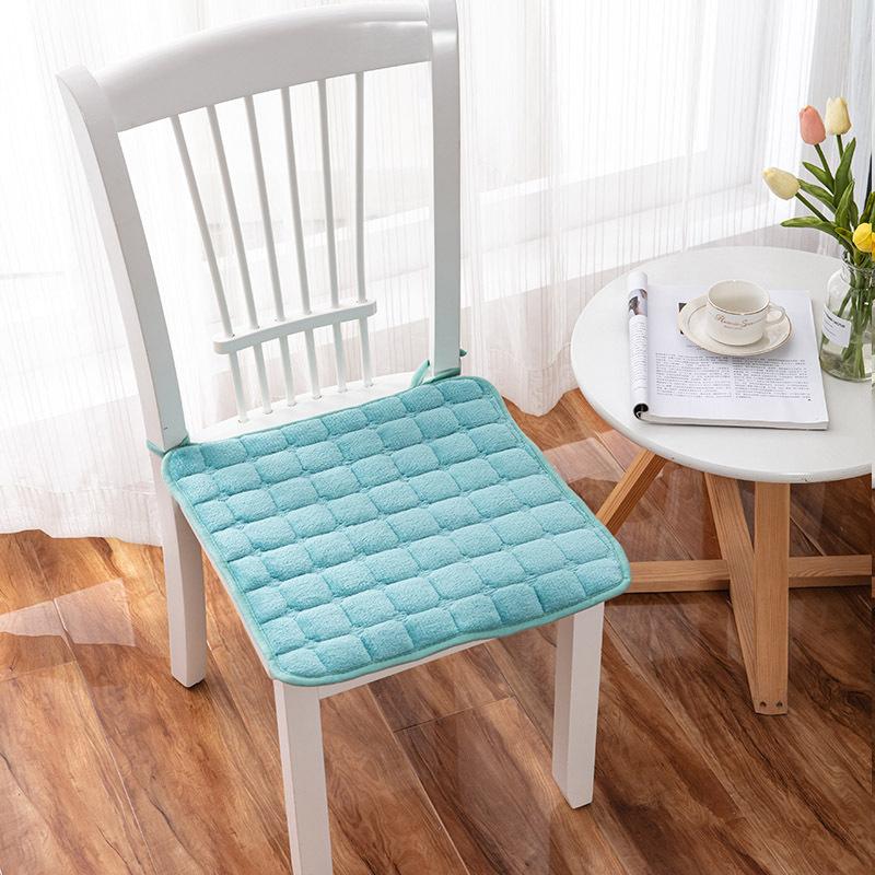 40cm Seat Cushion Comfortable Fleece Design Lightweight Home Decor All-Season With Fixing Straps Solid Color Multiple Colors