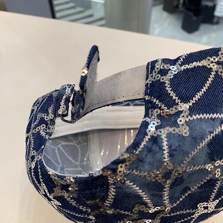 Hat Women's Sequins Fashion Baseball Cap Summer New Casual Sunshade Sunscreen Hollow Internet Celebrity Cap