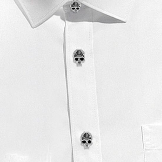 10 stk Hodeskalleknapper Halloween-stil Gothic Open Clip Baksidedesign Høyglans skjelettknappdeksler Personlig DIY-plaggspynt mansjettknapper