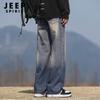 JEEP SPIRIT Men's Retro Loose Straight-Leg Jeans