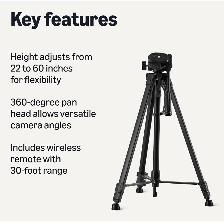1.7m Cross DSLR Camera & Phone Tripod with Bluetooth for Live Broadcast & Photography.