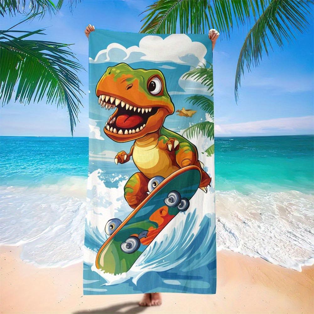 Asciugamano da Spiaggia Cartone Animato Piccolo Dinosauro Europeo e Americano Fabbrica di Stampa Digitale Asciugamano da Bagno Stampa Giocattoli Microfibra Bambini