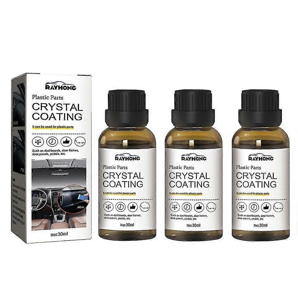 3Pcs 3Plastic Parts Crystal Coating Easy To Use Car Refresher Gloss Protection 30ml