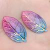 10 Stück 21*40mm Regenbogen Blätterförmige Harz Strass Applikation Kristalle Flatback Steine für Schmuck Handwerk Dekoration Anhänger