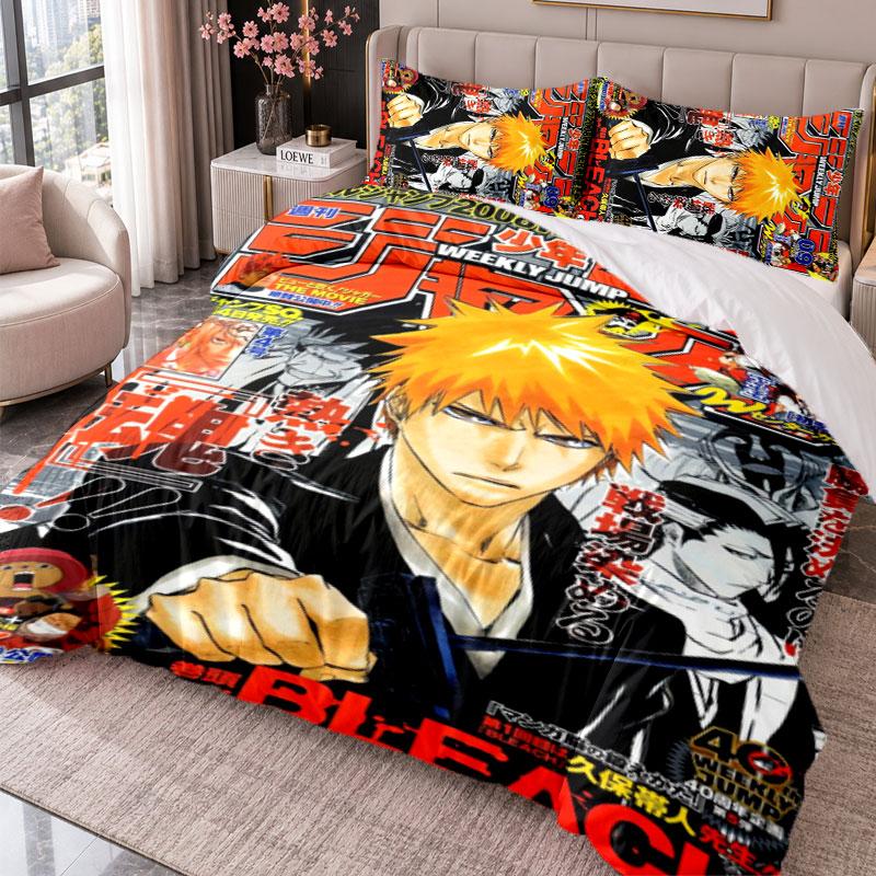 Bleach anime 3Pcs Bedding Set Duvet Cover With Two Pillowcases For Bedroom Home Decoration
