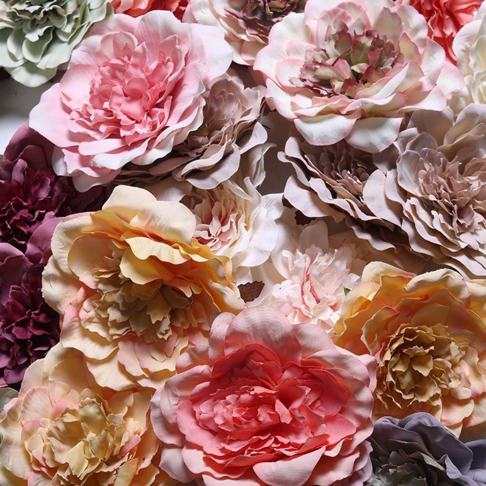 5PCS Decorative Peony Flower Heads Silk Flower Decoration Supplies Artificial Flower  Birthday Party