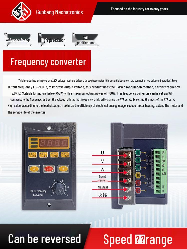 Variable Speed Motor Controller with Digital Display | Frequency Converter | Separate Speed Controller with Knob Control