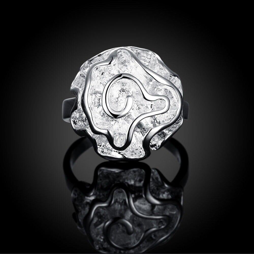 925 Sterling Silver Elegant Rose Flower Women Rings Fashion Jewelry For Female Valentine 'S Day Gifts