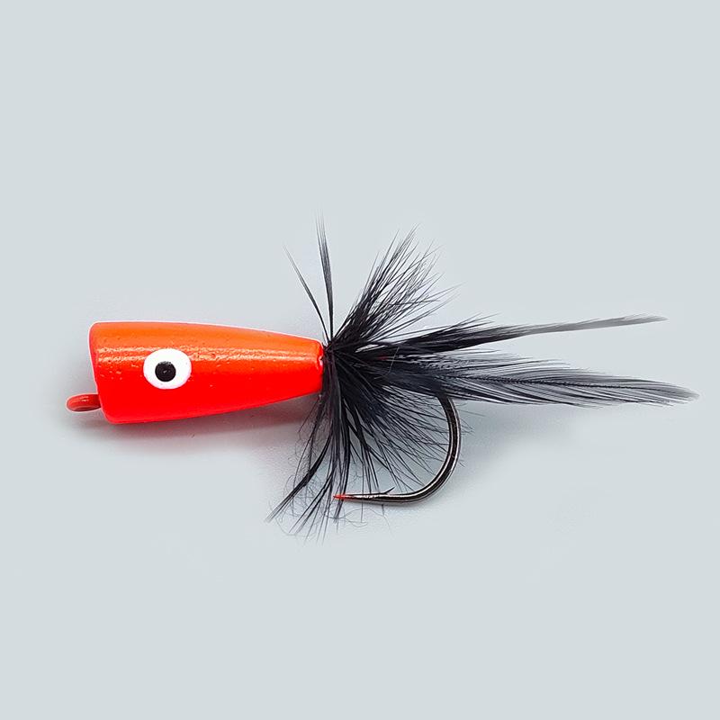 

White Egret Four-Color Floating Popper Flies for Trout & Pike Fishing 40/#