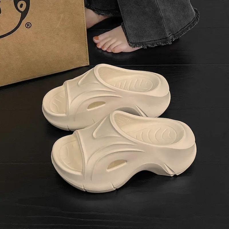 

Non-slip cool slippers for women s summer wear, new height increase of 7cm beach casual black platform women s shoes 36-37