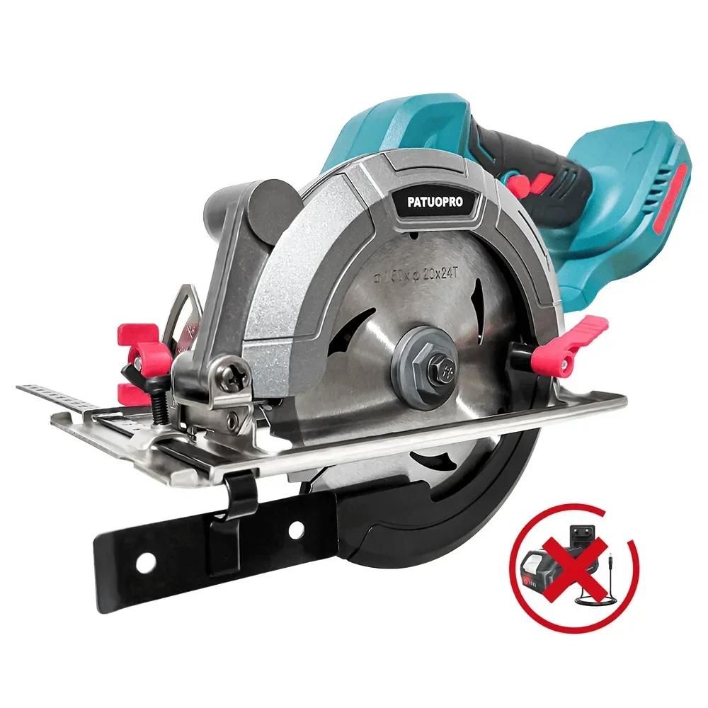 

PATUOPRO 6-дюймовая бесщеточная циркулярная пила Компактная электрическая пила Резак для дерева, металла, керамической плитки Электроинструмент для аккумулятора Makita 18V EU