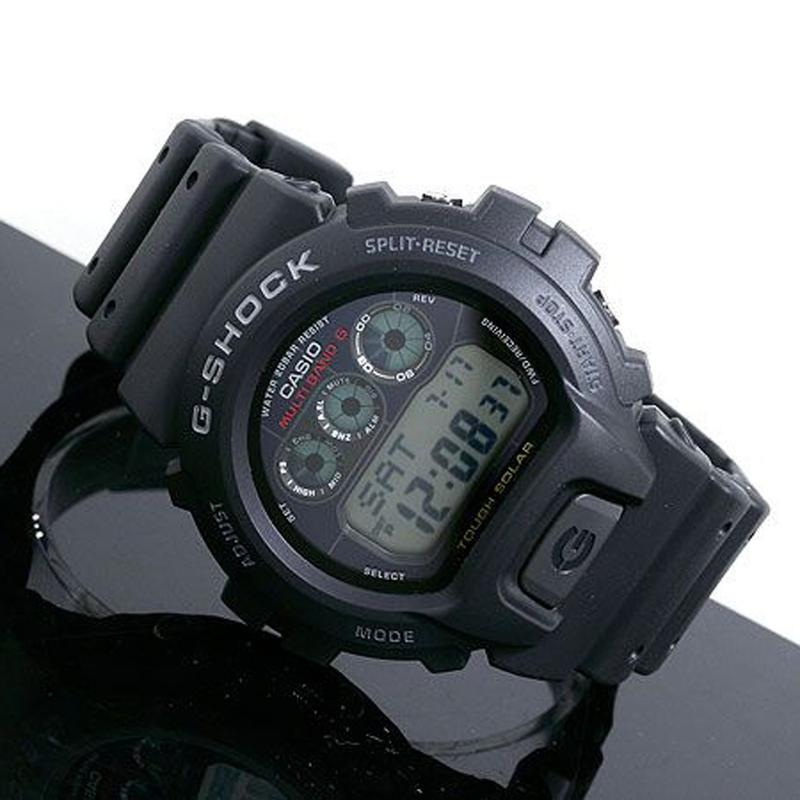 Casio G-SHOCK Classic Series Six Bureau Radio Fluorescent Lighting Solar Movement Resin Strap Japanese and Korean Watch Men's Watch Black GW-6900-1