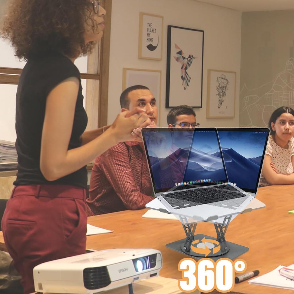 Socpuro Otočný tablet pro notebook Pasuje na palcový Ocelový Nastavitelná výška a Ideální pro PC Přednáška a Zlepšuje Předchází Kompatibilní s Macbookem a Šedý