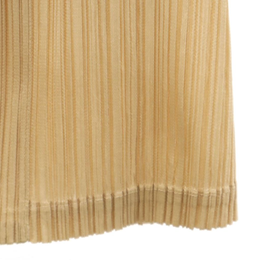 PLEATS PLEASE Made In Japan Long Sleeve Pleated Jacket 3 Beige Women Used