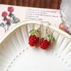 Fashion Sweet Simulation Red Resin Raspberry Fruit Strawberry Tassels Pendant Dangle Earrings for Women Jewelry Accessories Gift