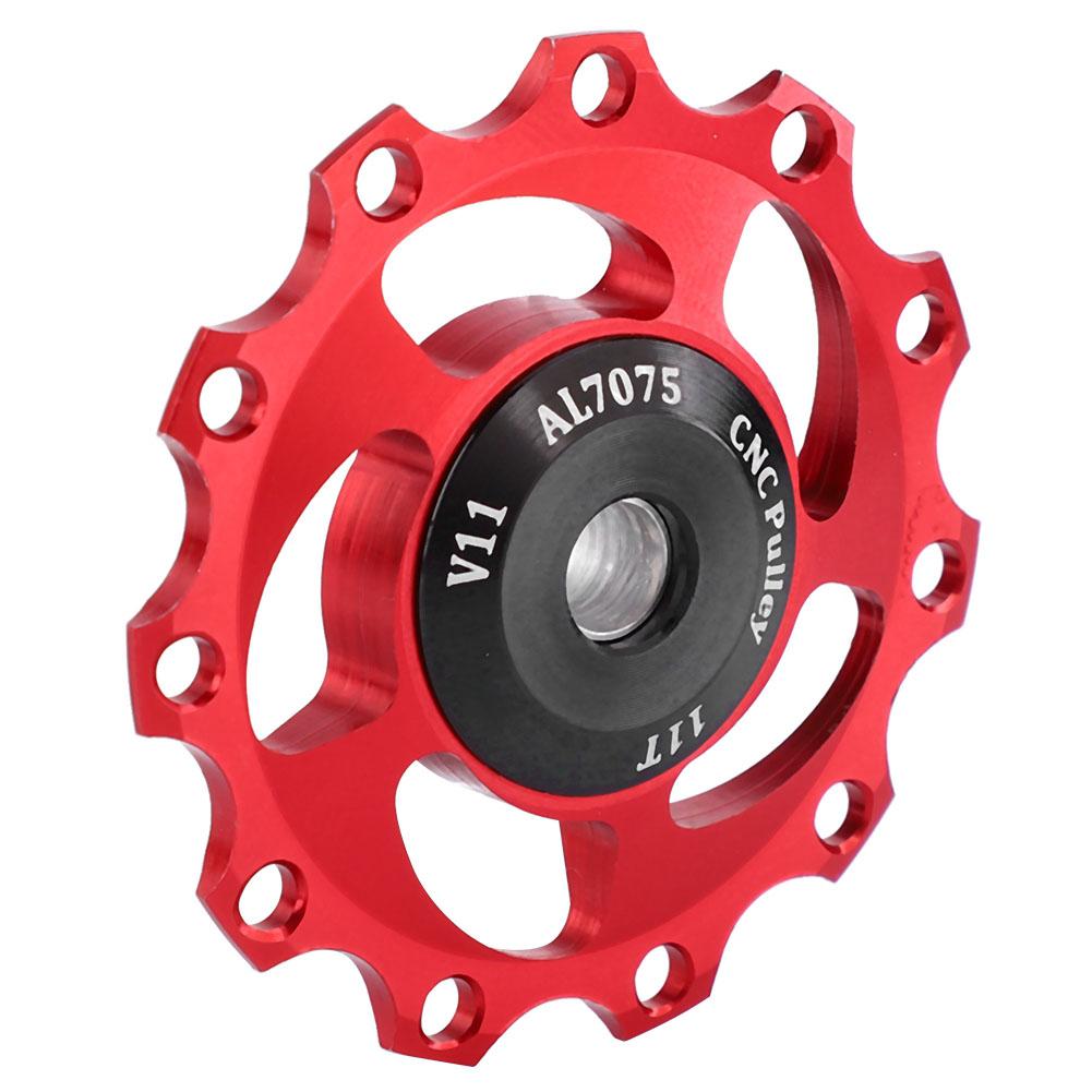 Lightweight 11T Mountain Bike   Rr Derailleur Pulley   Wheel (Black Red)