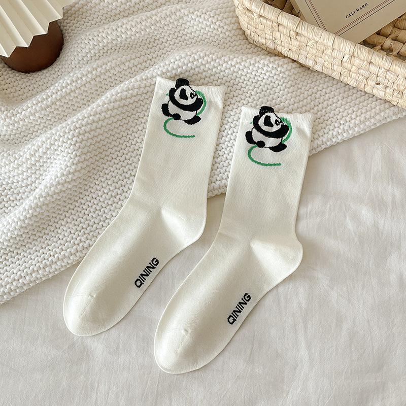 

Женские бесшовные носки до середины икры с животным принтом, хлопковые носки, влагопоглощающие и дышащие гольфы, модные и универсальные 1 pair