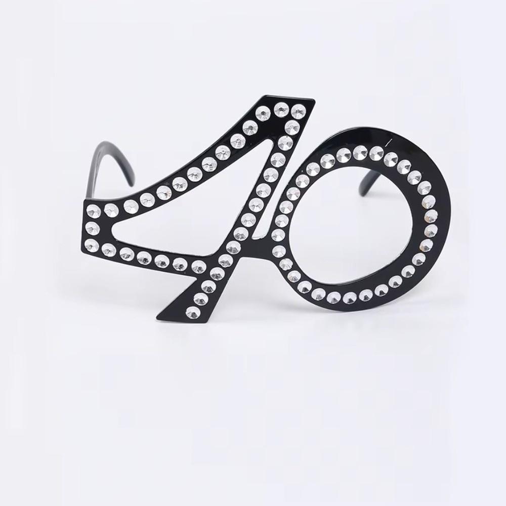 Rhinestone Birthday Number Rhinestone Glasses Funny Party Mask Party Favors  Unisex