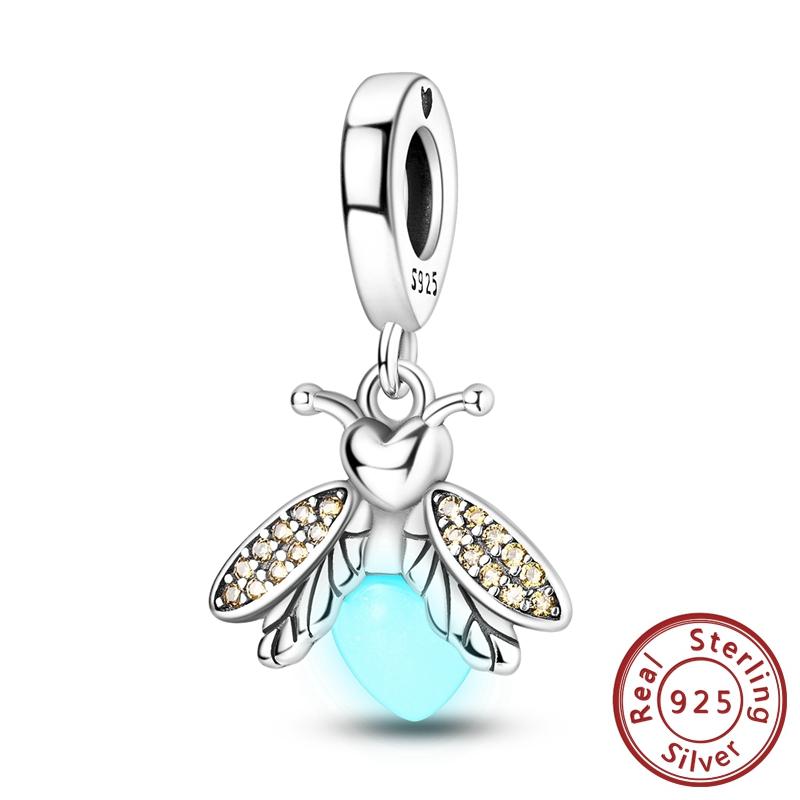 100% Copper Devil'S Eye Glowing Firefly Pendant Charms Beads Fit Original Mula Necklace Bracelet Women Jewelry
