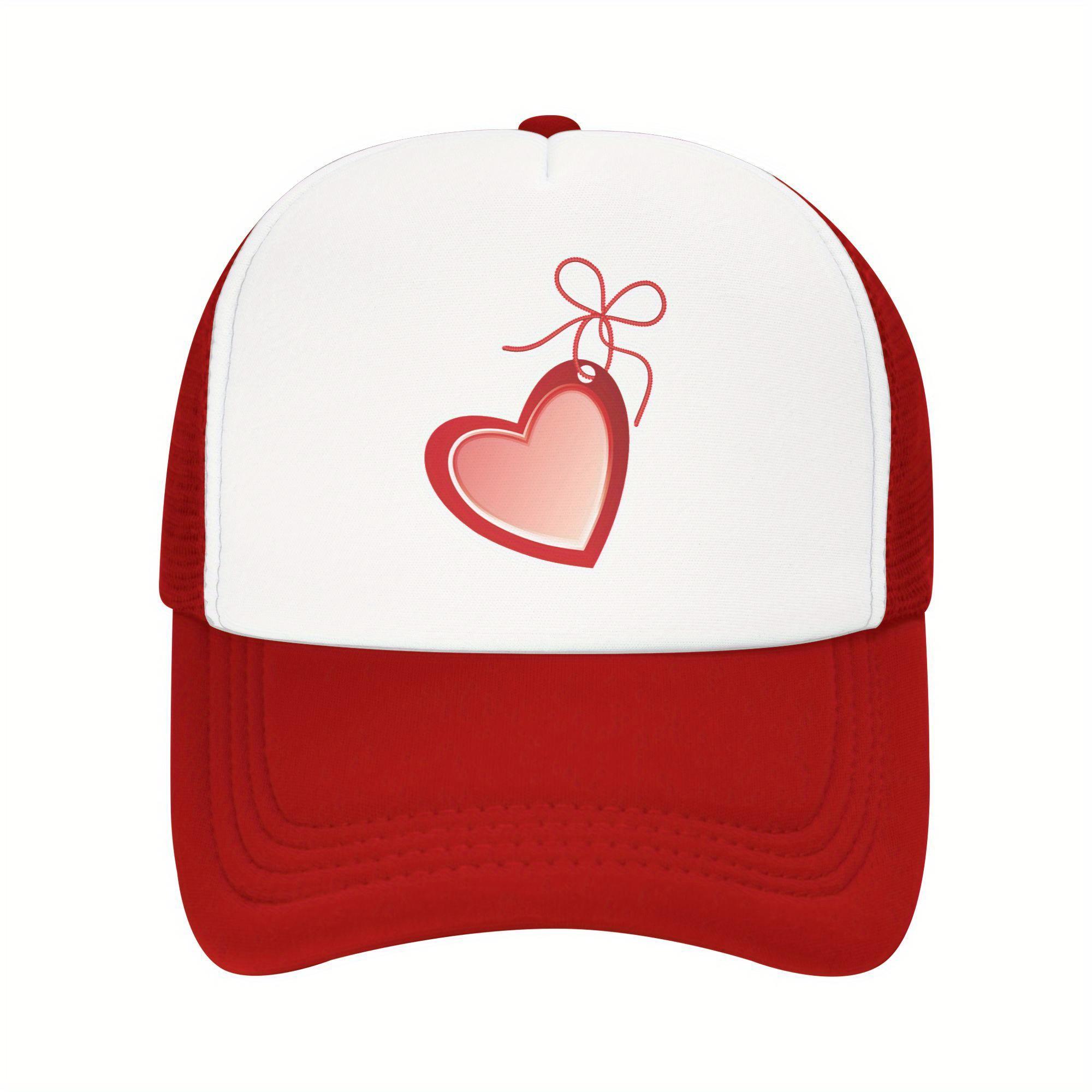 

Heart Tag Graphic Trucker Hat Breathable Mesh Cap Casual Unisex Adult Baseball Hat One Size